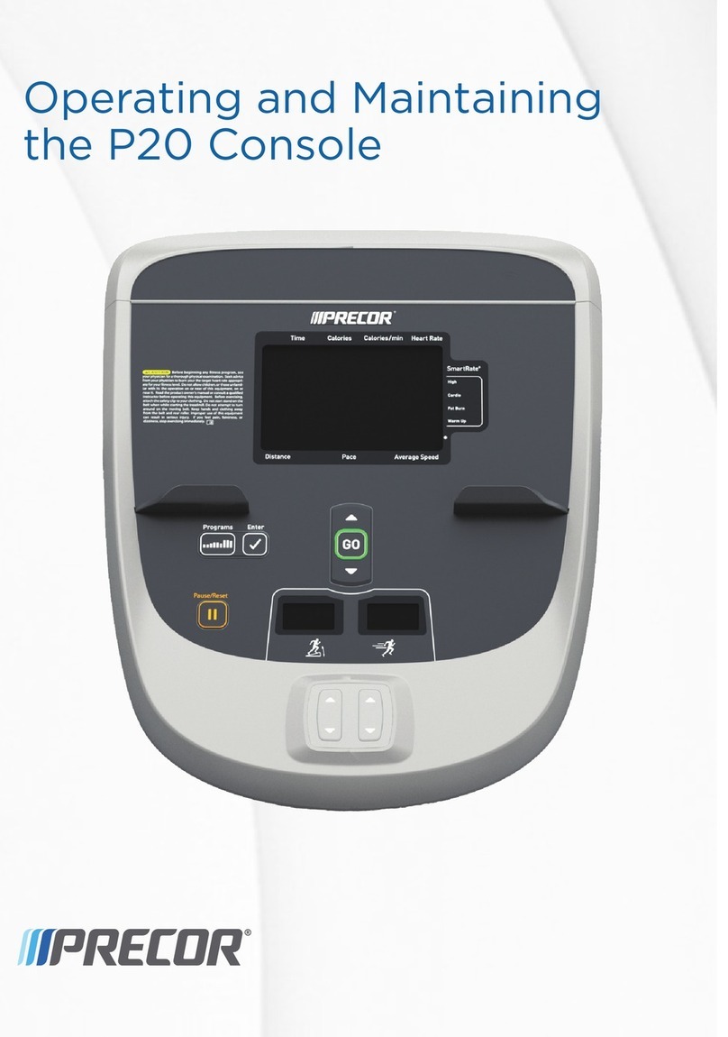 Precor P20 Console Installation and operation manual
