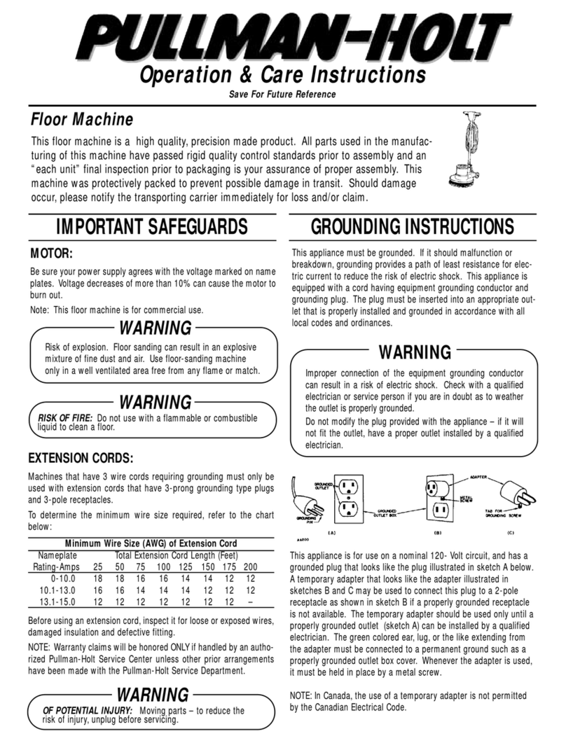 Pullman Holt Floor Machine Installation guide Pullman Holt Floor Machine Installation guide
