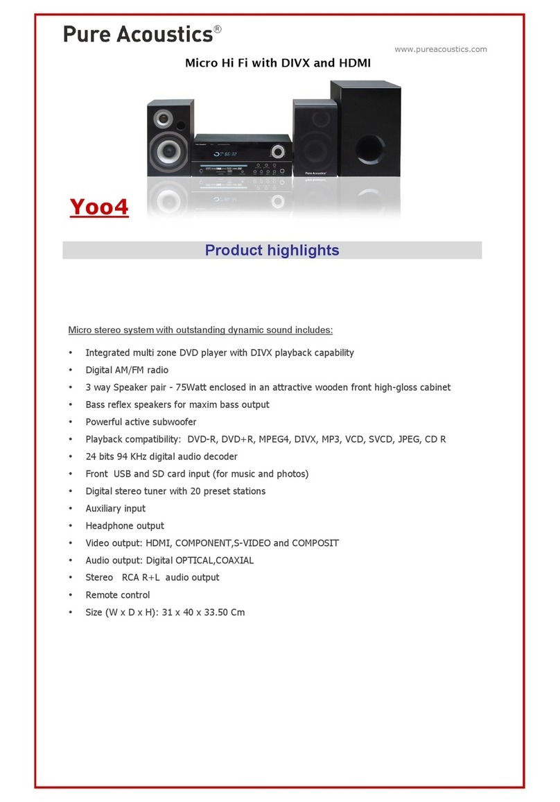Pure Acoustics Yoo4 User manual