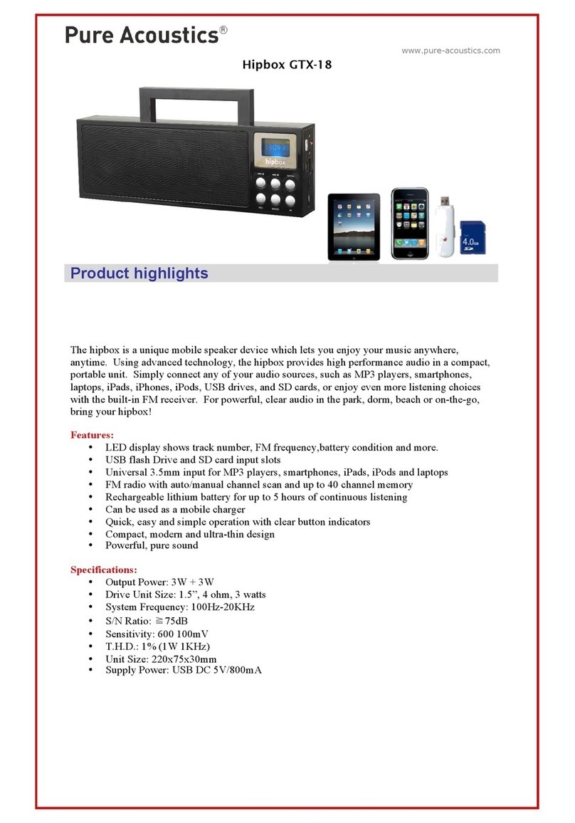 Pure Acoustics Hipbox GTX-18 specification