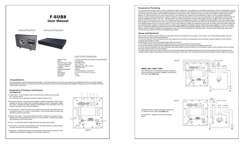 Pure Acoustics F-SUB8 user manual