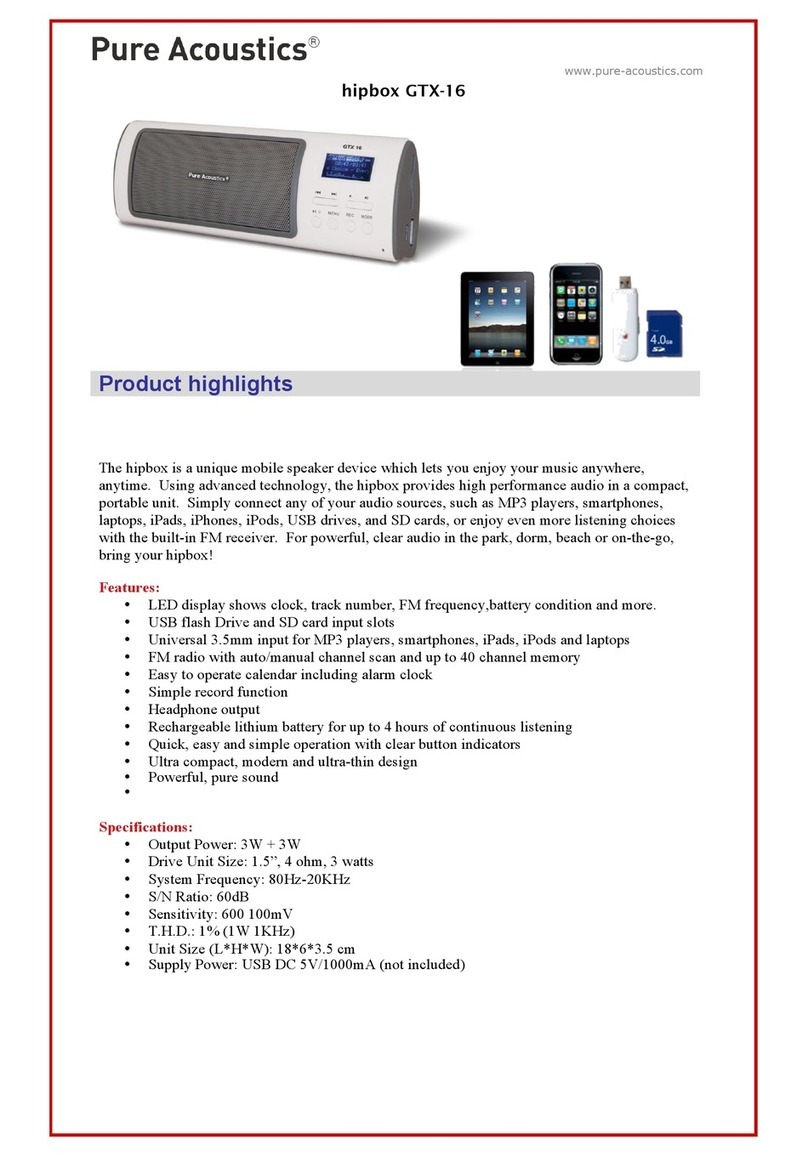 Pure Acoustics hipbox GTX-16 User manual