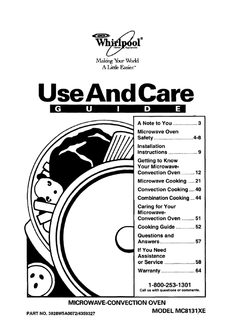 Whirlpool GM8131XEB1 Use and care guide