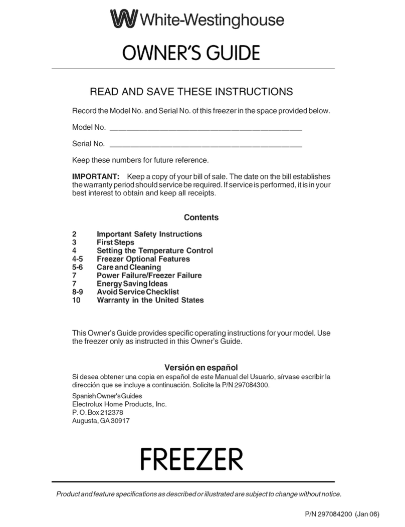 White-Westinghouse WFC15M4BW4 owner's guide