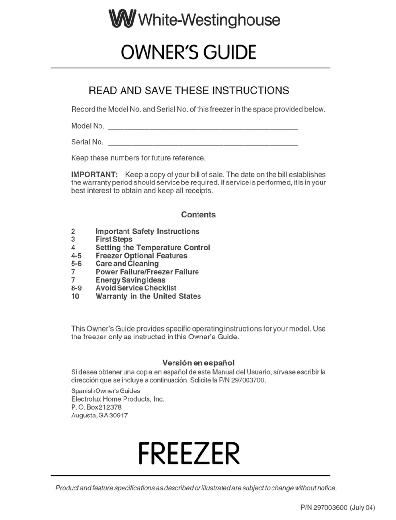 White-Westinghouse WFC1310EW0 owner's guide