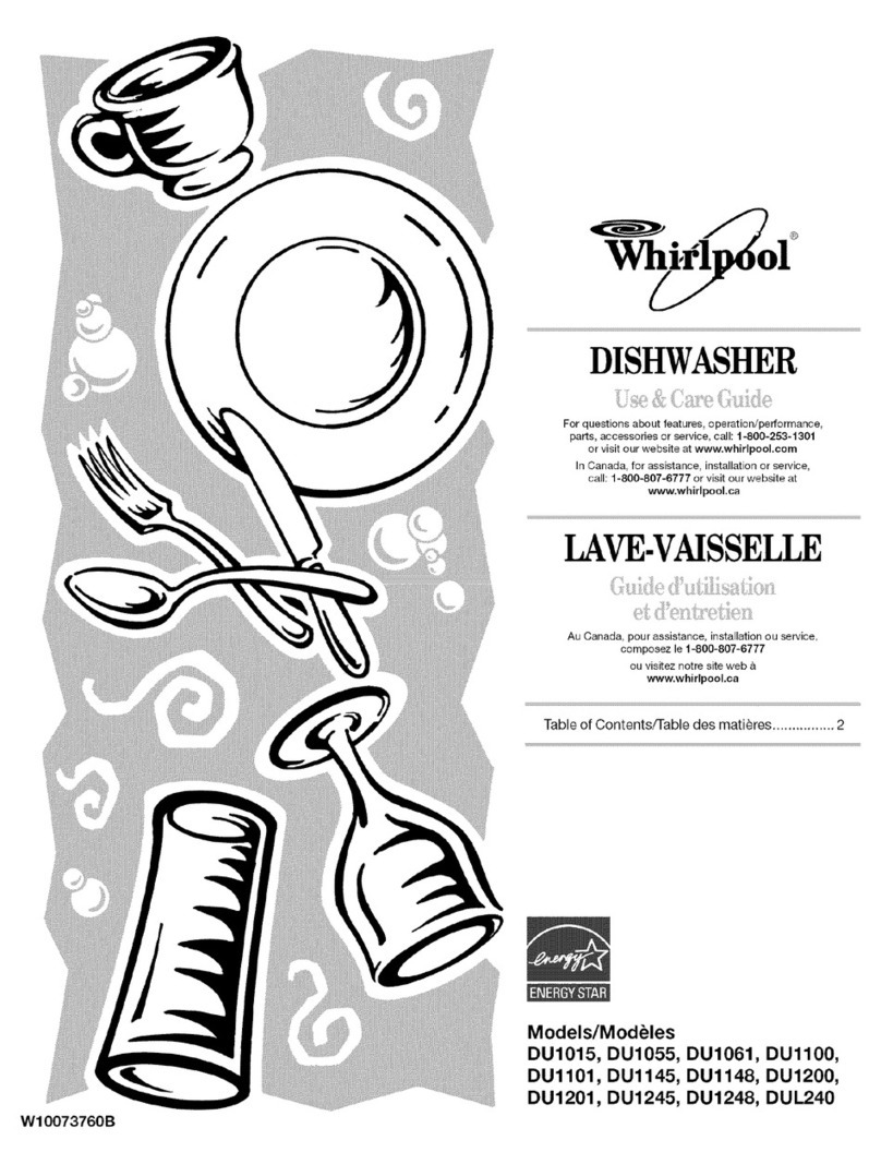 Whirlpool DU1100XTPS9 Use & care guide