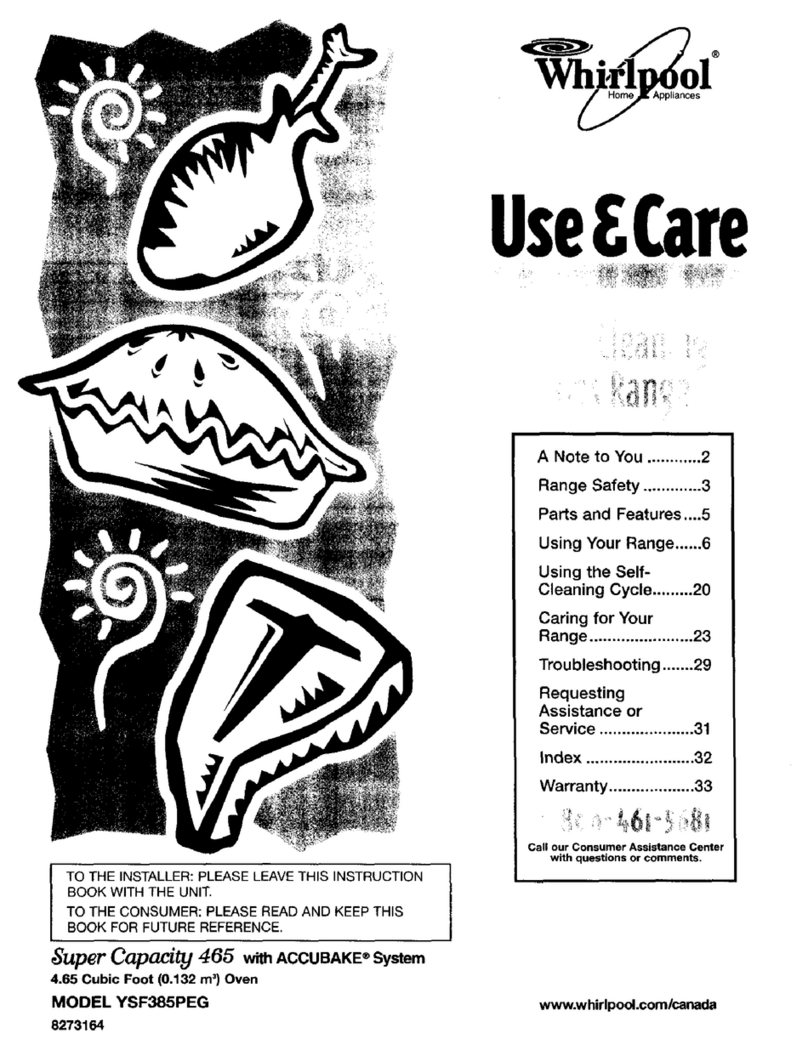 Whirlpool YSF385PEG Use & care guide