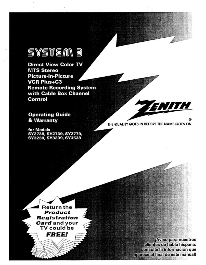 Zenith SYSTEM 3 SY2738RK Operating and maintenance manual