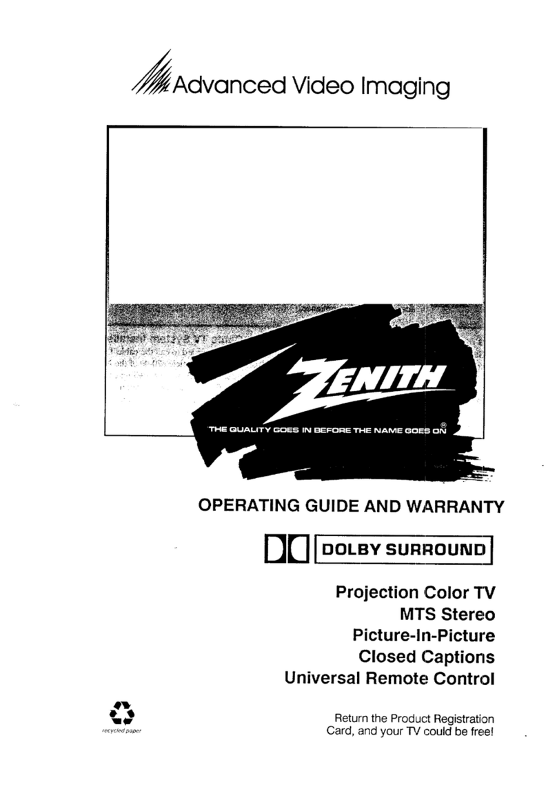 Zenith PV5268RK  and warranty Operating and maintenance manual