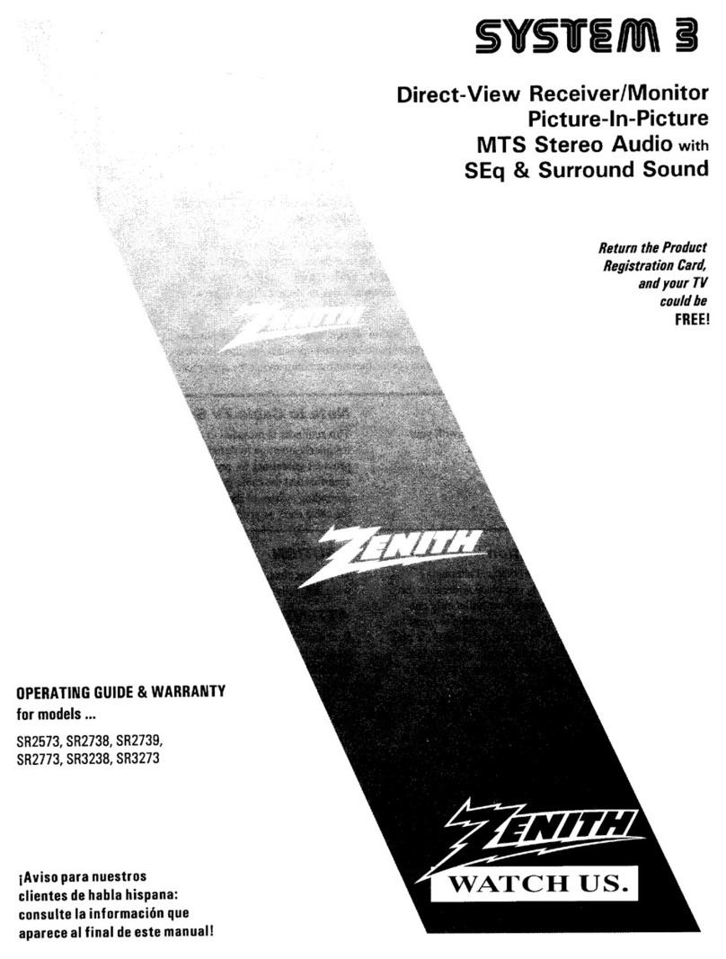 Zenith SYSTEM 3 SR3273DT Operating and maintenance manual