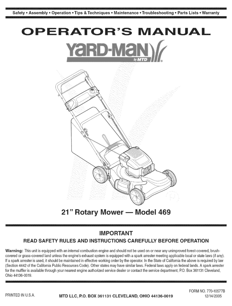 Yard-Man 469 User manual