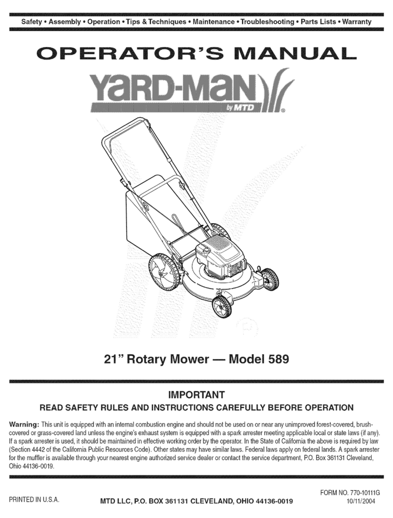 Yard-Man 589 Operator's manual