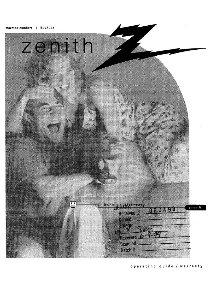 Zenith B09A02X Operating and maintenance manual
