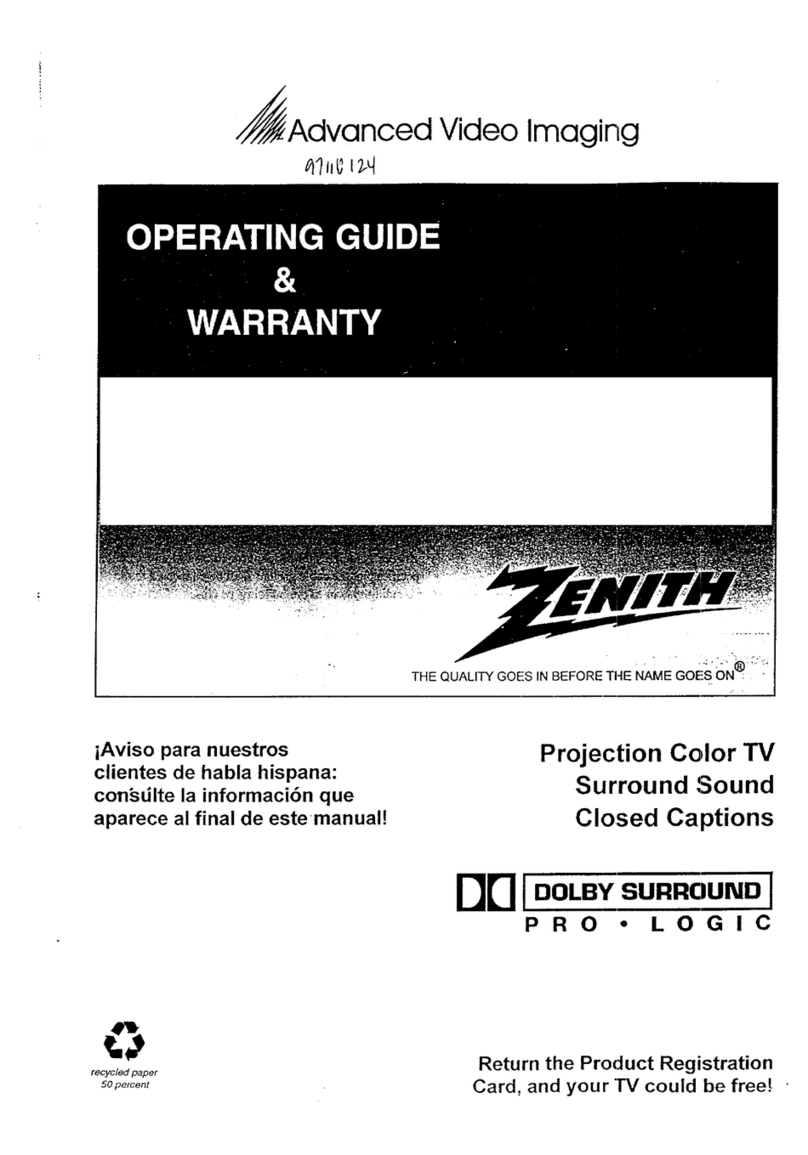 Zenith PV5269BT85 Operating guide & warranty