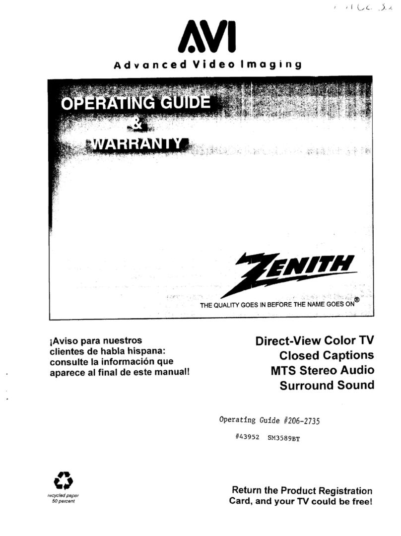 Zenith SM3589BT Operating guide & warranty