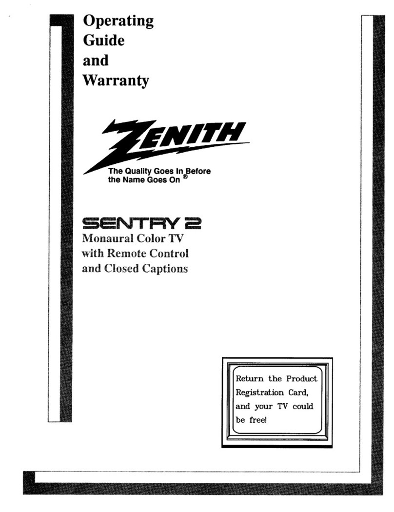 Zenith SENTRY 2 SLS25495S  and warranty Operating and maintenance manual