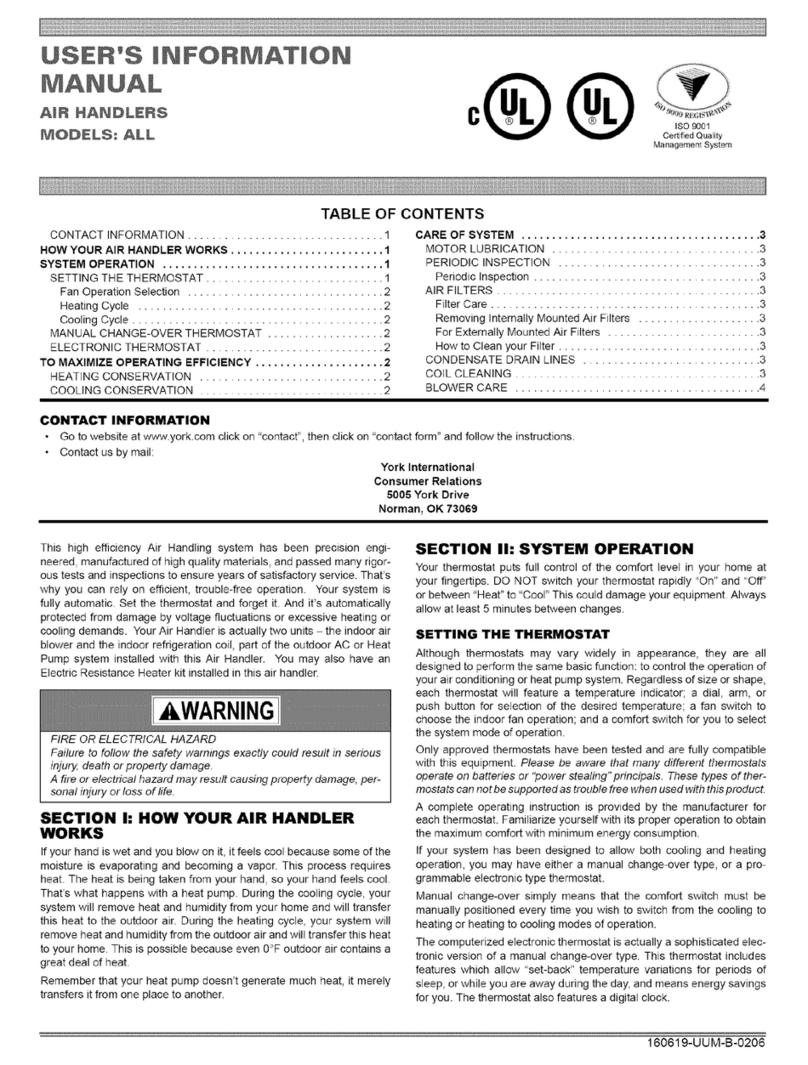 York F2FP040H06 User's information manual York F2FP040H06 User's information manual