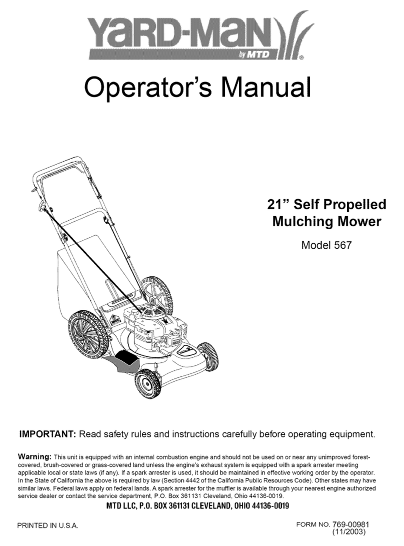 Yard-Man 567 User manual
