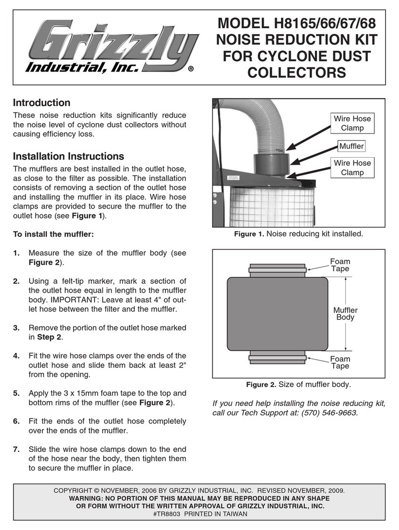 Grizzly H8165 installation instructions