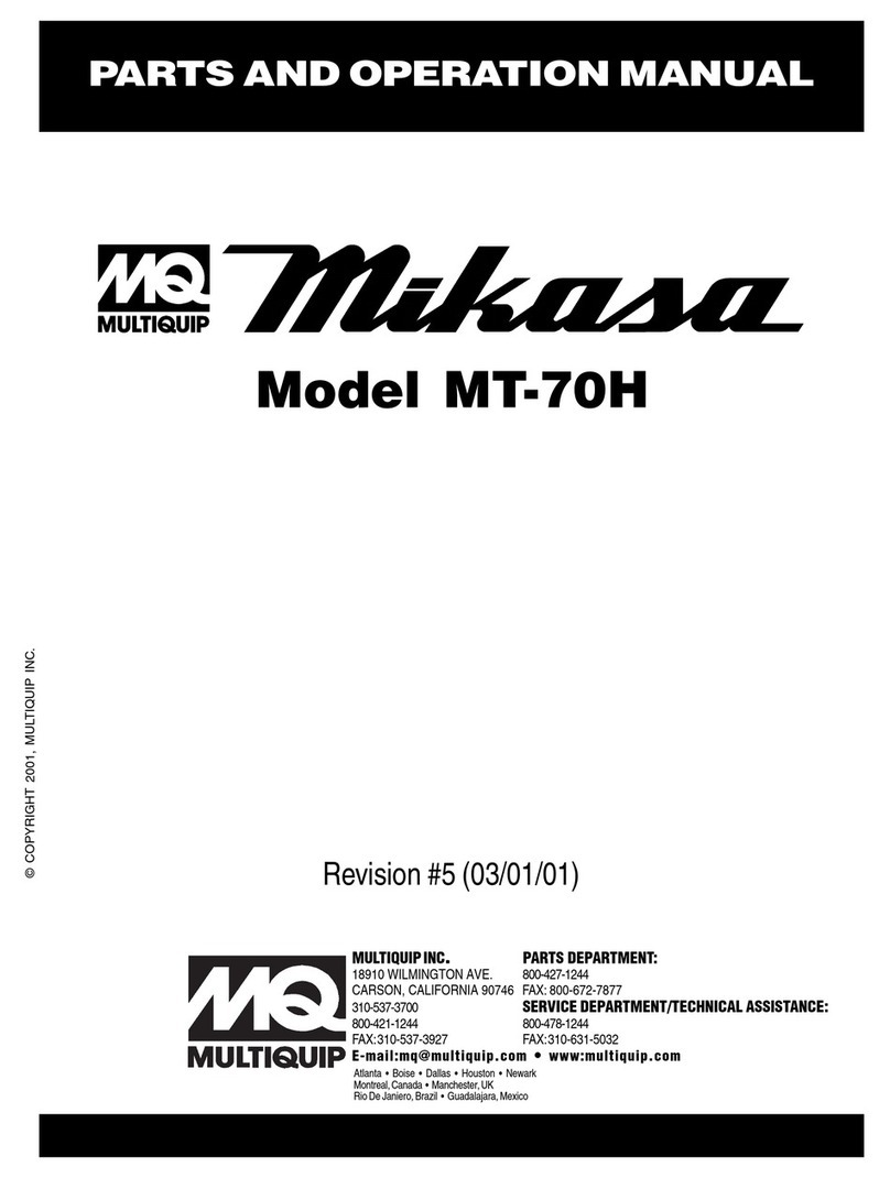MULTIQUIP Mikasa MT-70H User manual