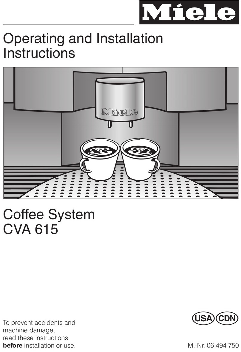 Miele CVA 615 OPERATING AND INSTALLATION Manual