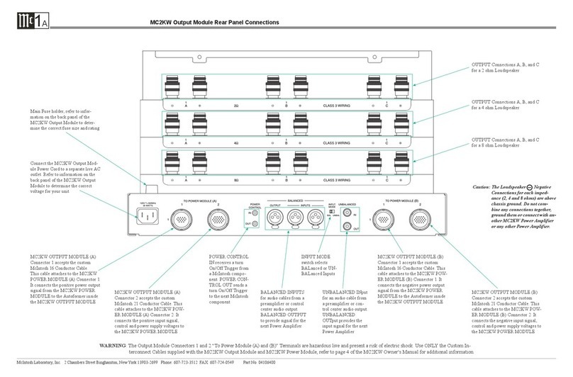 McIntosh MC2KW Connection guide