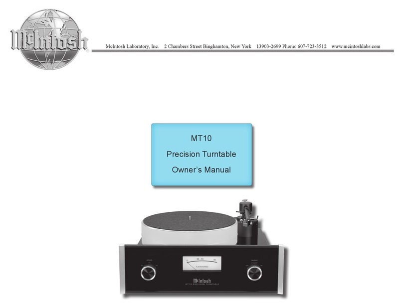 McIntosh MT10 owner's manual