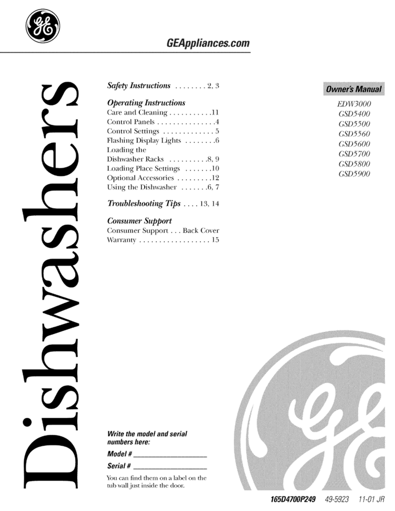 GE Appliances EDW3000 Series User manual GE Appliances EDW3000 Series User manual