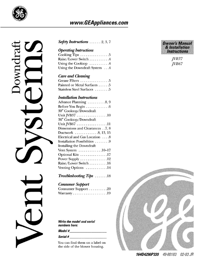 GE JVB37 Owner's manual and installation instructions