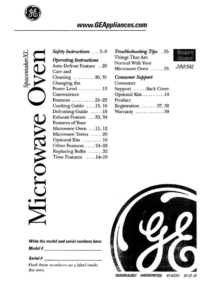 GE SpacemakerXL JVM1542 User manual