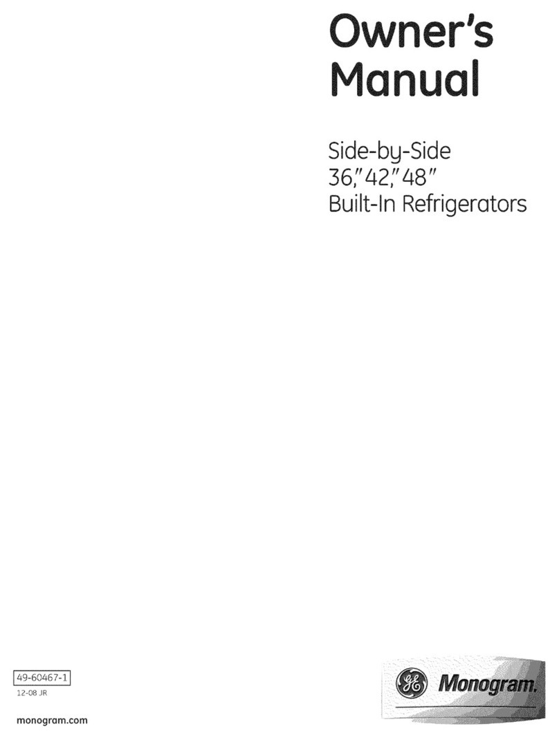 GE Monogram Refrigerator User manual
