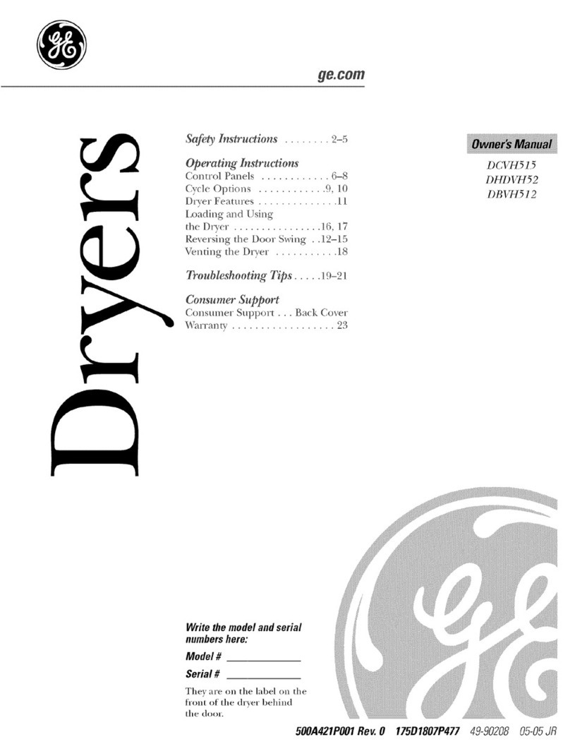 GE DBVH512 User manual