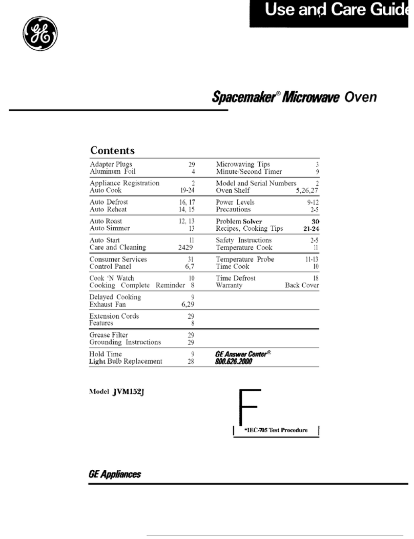 GE Spacemaker JVM152J User manual GE Spacemaker JVM152J User manual
