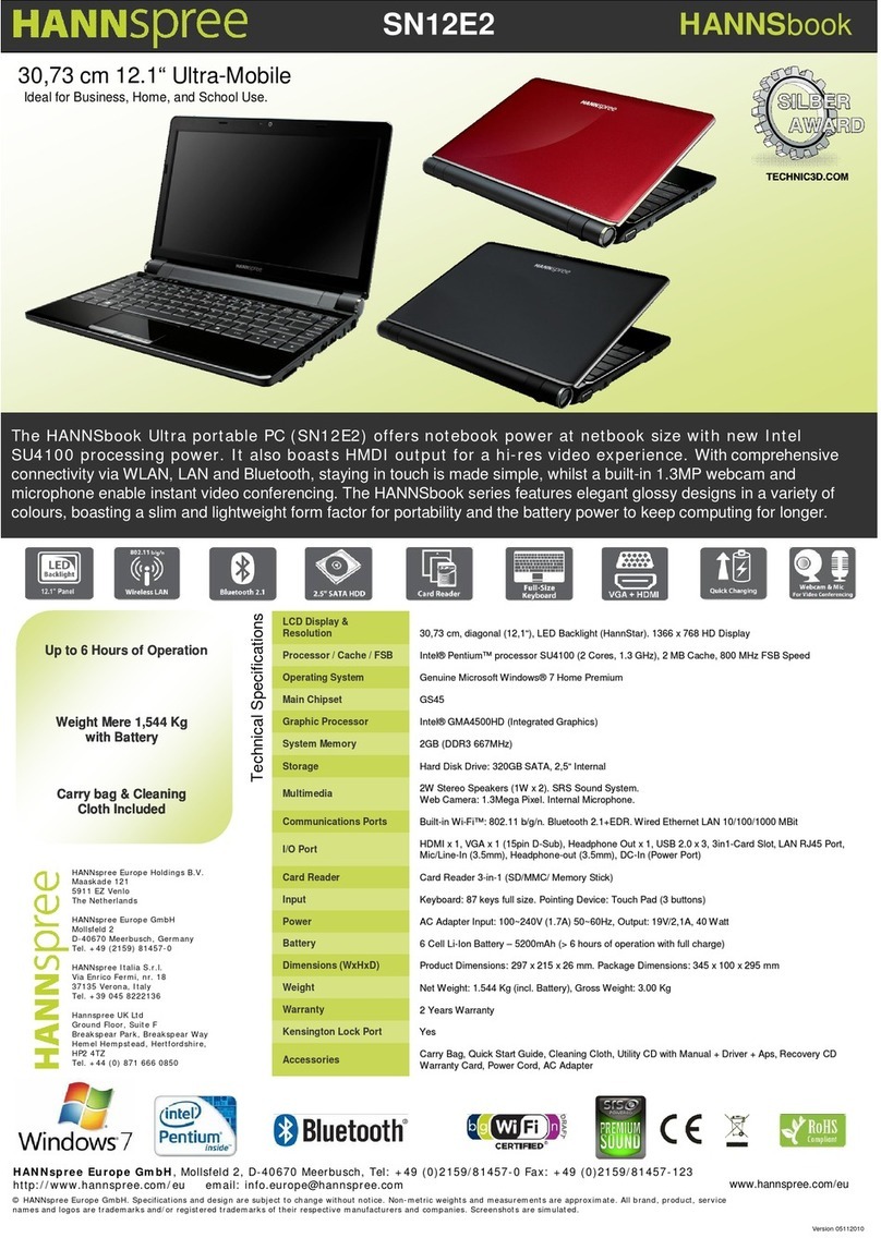 HANNspree HANNSbook SN12E2 User manual