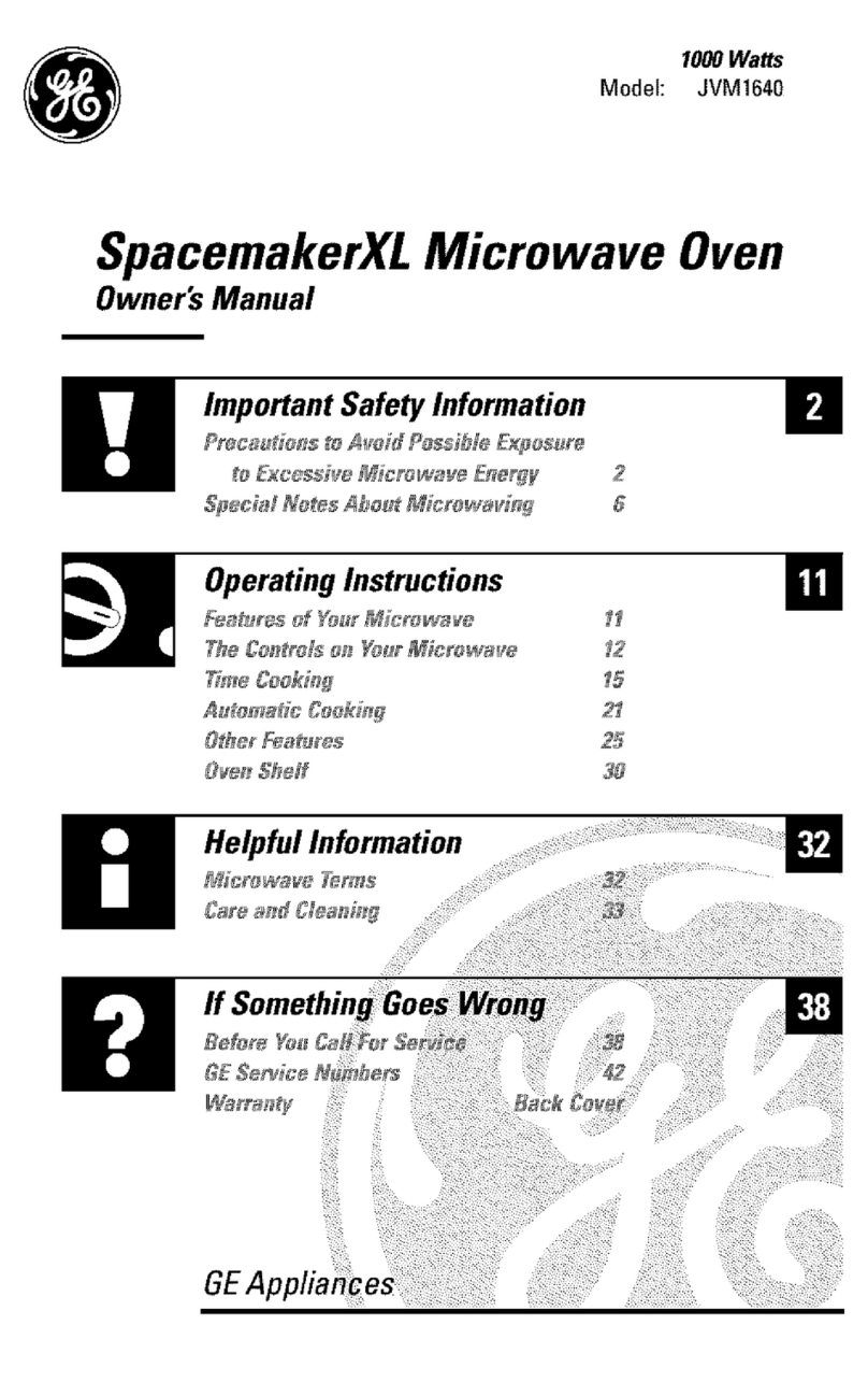 GE SpacemakerXL JVM1640 User manual