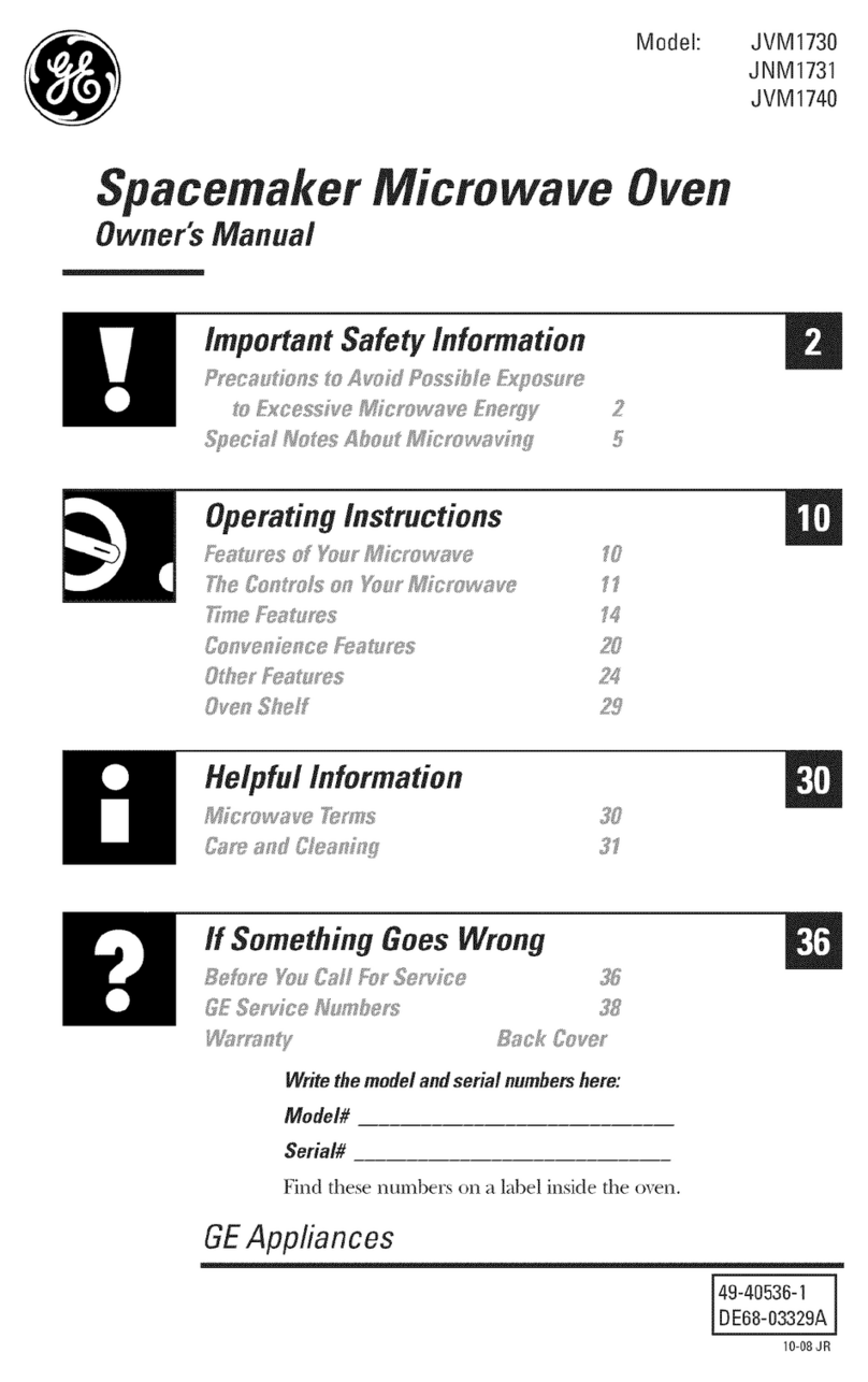 GE Appliances JVM1730 User manual GE Appliances JVM1730 User manual