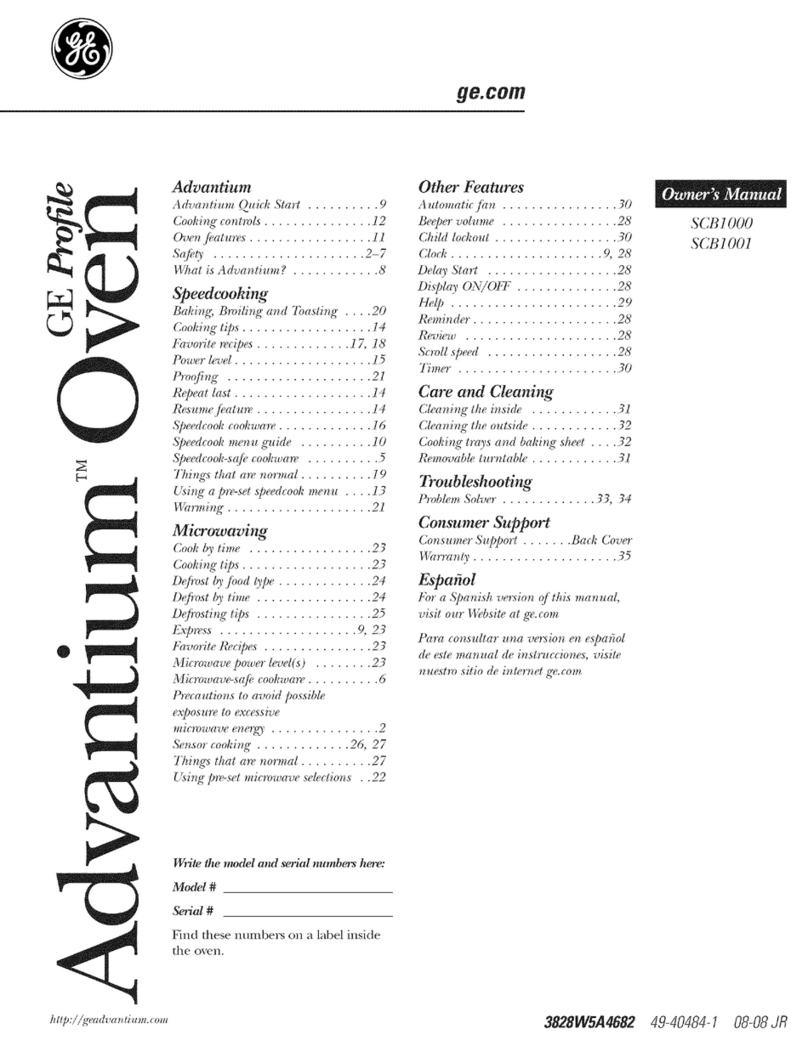 GE Profile advantium SCB1000 User manual
