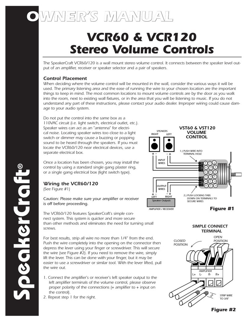 SpeakerCraft VCR120 User manual SpeakerCraft VCR120 User manual