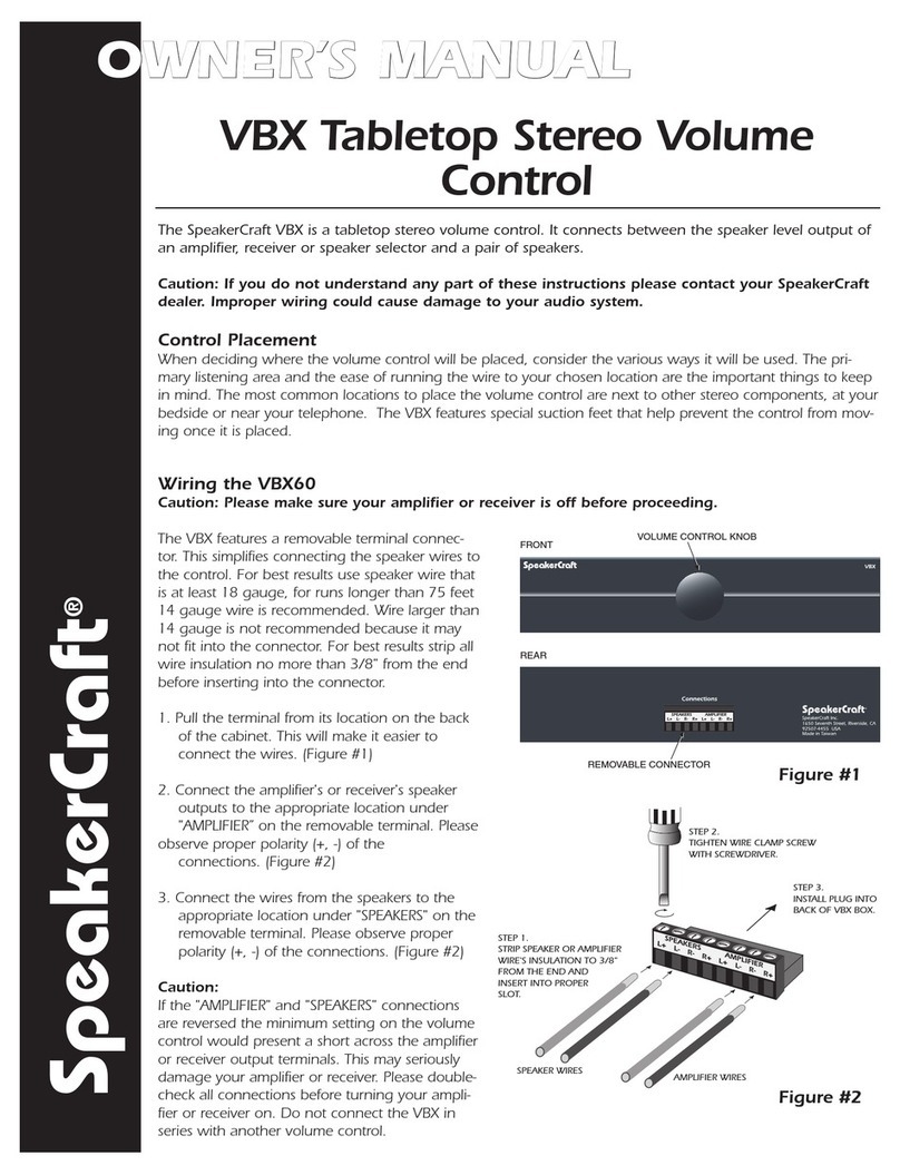 SpeakerCraft VBX Tabletop User manual