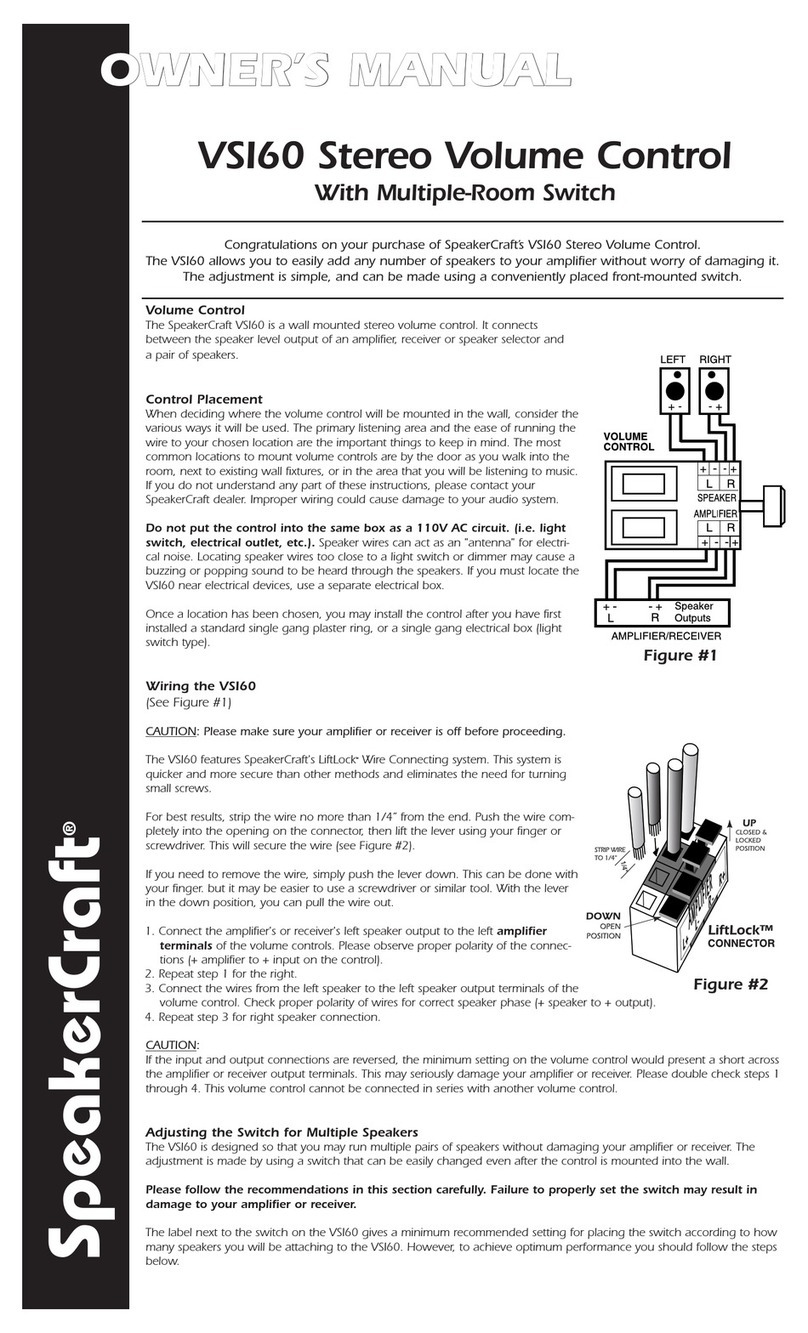SpeakerCraft VSI60 User manual