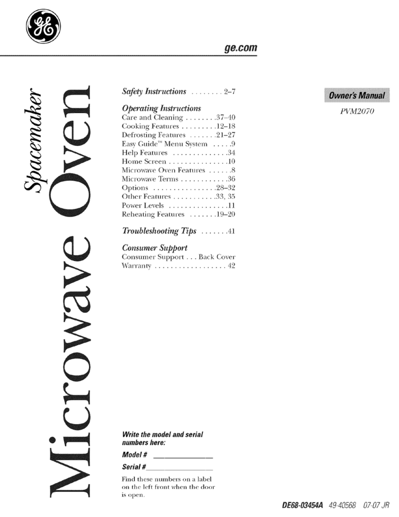 GE Spacemaker PVM2070 User manual