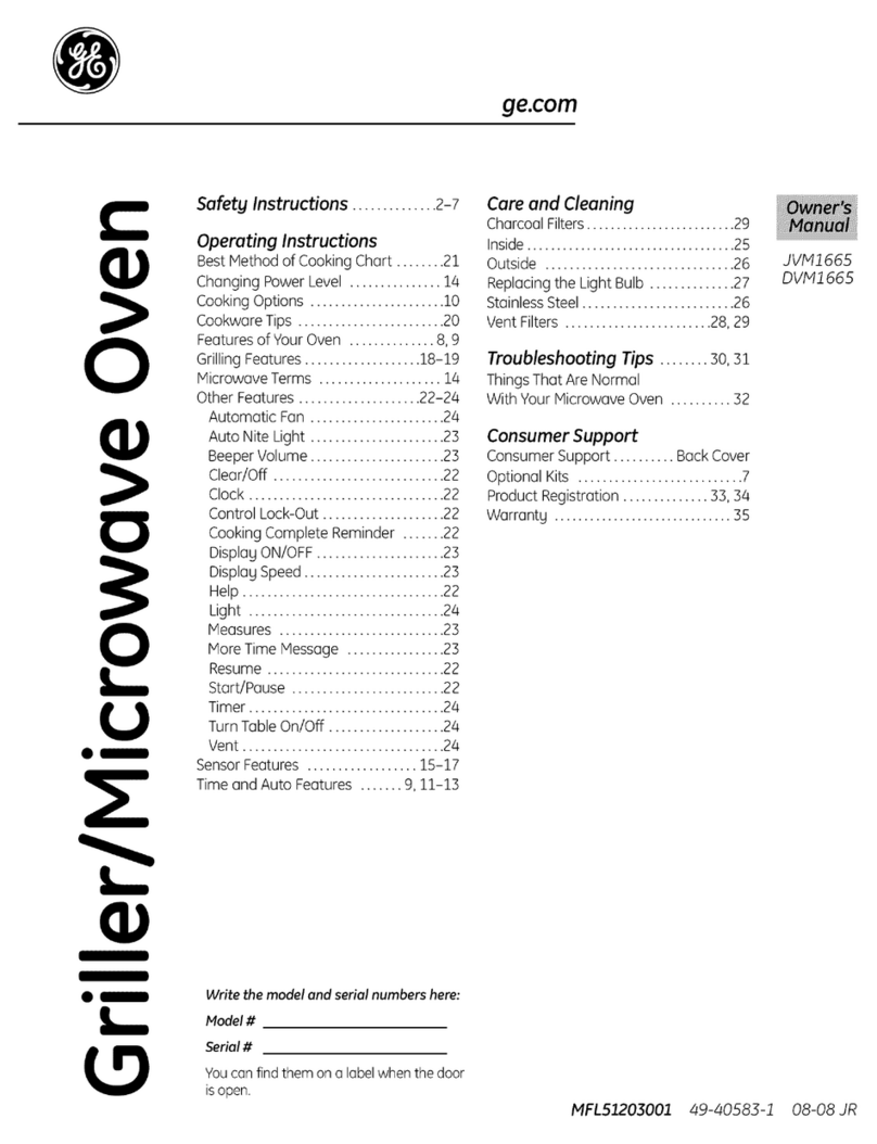 GE JVM1665 User manual