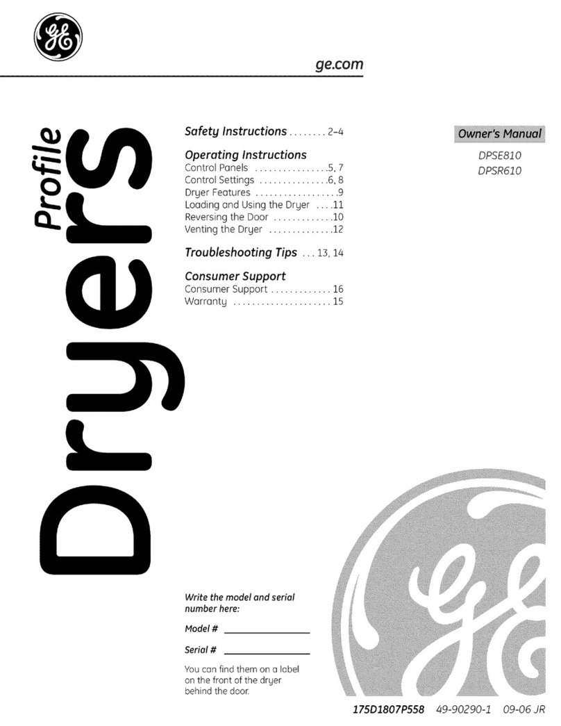 GE Profile DPSE810 User manual