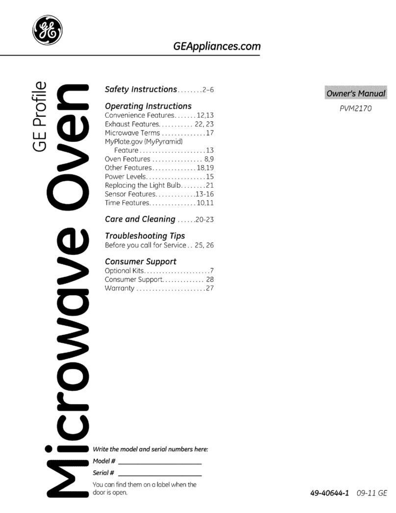 GE Appliances Profile PVM2170 User manual