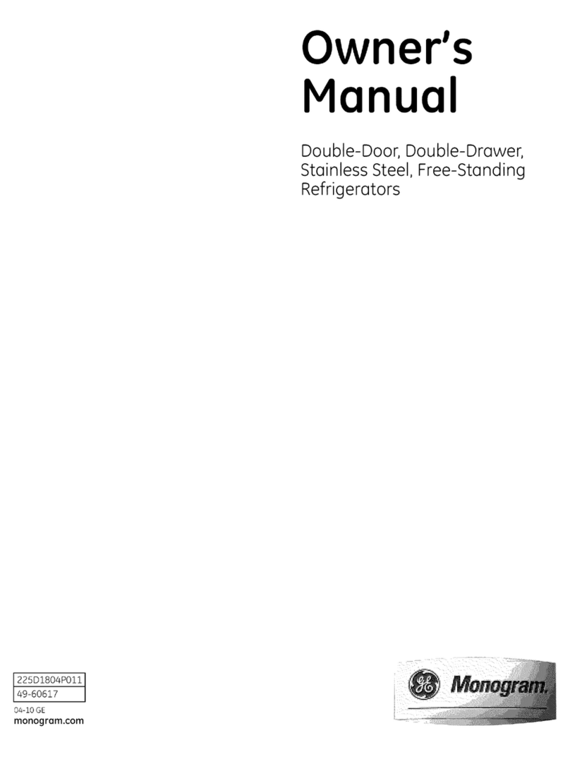 GE Monogram Refrigerator owner's manual