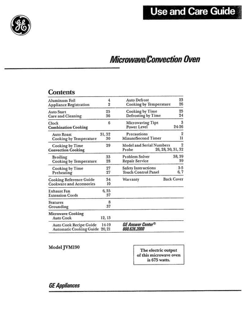 GE Appliances JVM1920 User manual GE Appliances JVM1920 User manual
