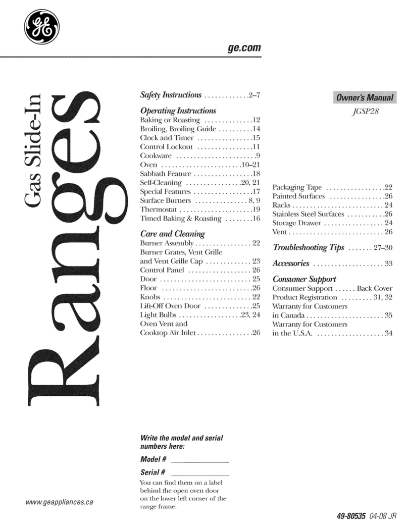 GE JGSP28 owner's manual