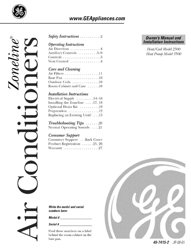 GE Zoneline 2500 Operating instructions GE Zoneline 2500 Operating instructions