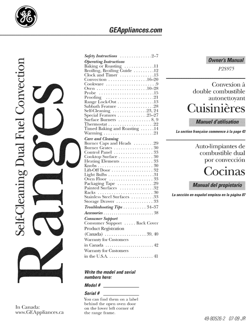GE Profile P2S975 User manual