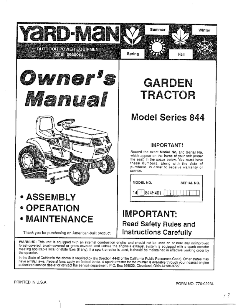 Yard-Man Series 844 owner's manual